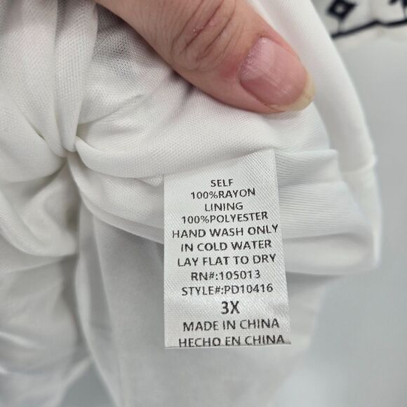 Savanna Jane NWT embroidered Boho peasant dress Size 3X white & blue - Picture 8 of 9